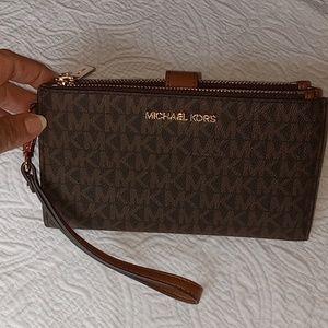 Michael Kors large double zip wallet phone wristlet
